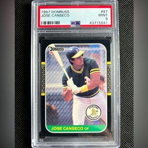 1987 Donruss Jose Canseco Psa 9 Mint Oakland A’s Athletics 🔥🔥🔥